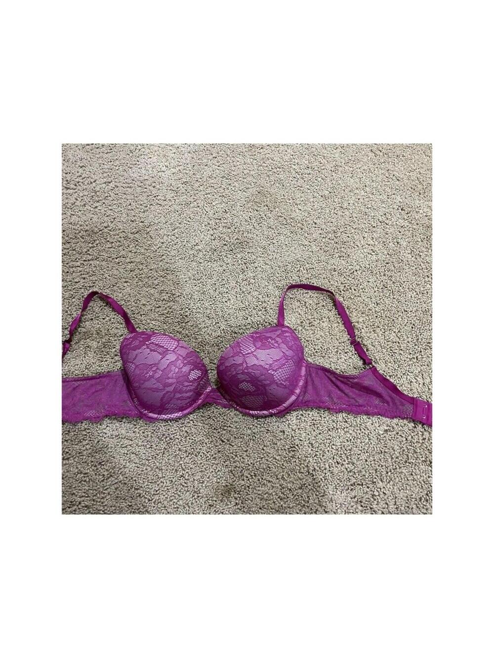 Women’s Victorias Secret Purple Demi Bra Size 36C Dream Angels Lace